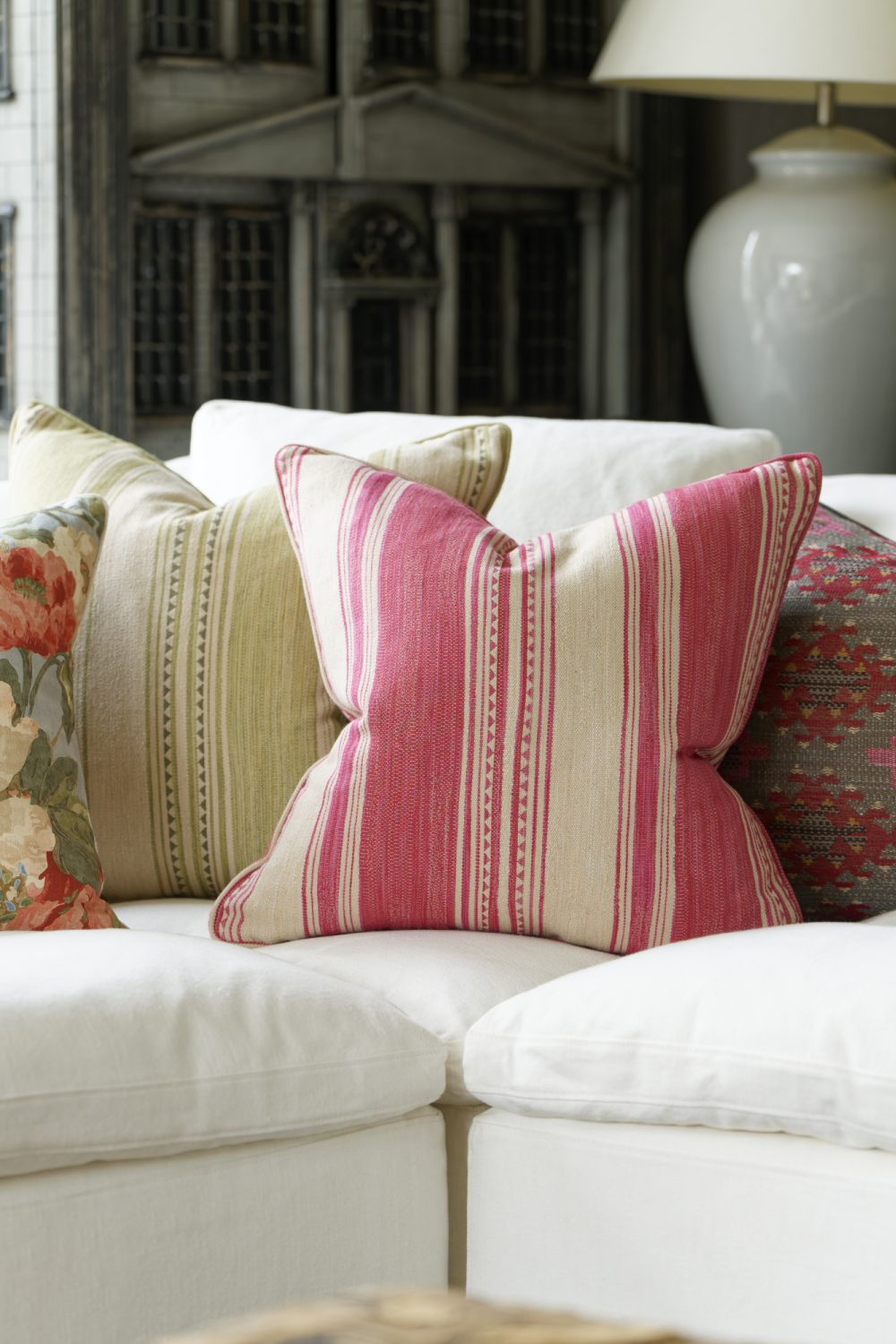 Triangular Motif Square Cushion | Andrew Martin Las Salinas | Oroa.com