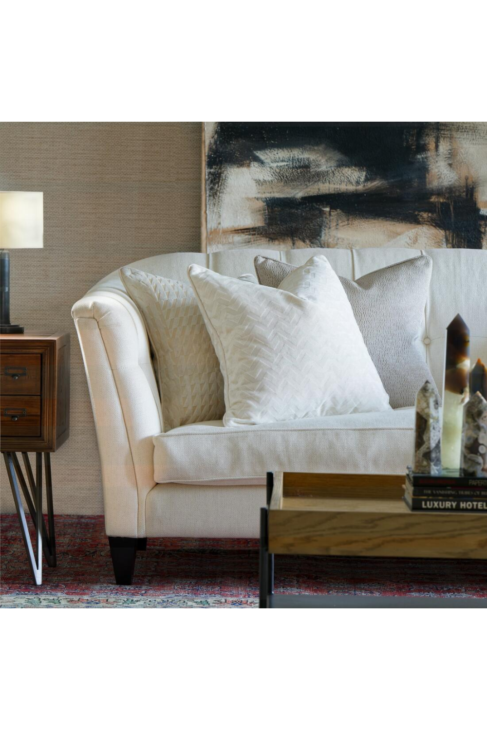 Patterned Epingle Velvet Cushion | Andrew Martin Park | Oroa.com