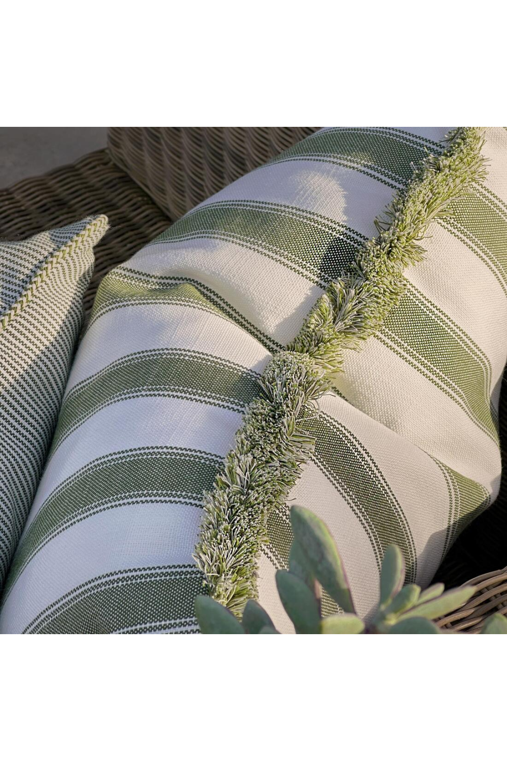 Trimmed Stripe Outdoor Cushion | Andrew Martin Tote | Oroa.com