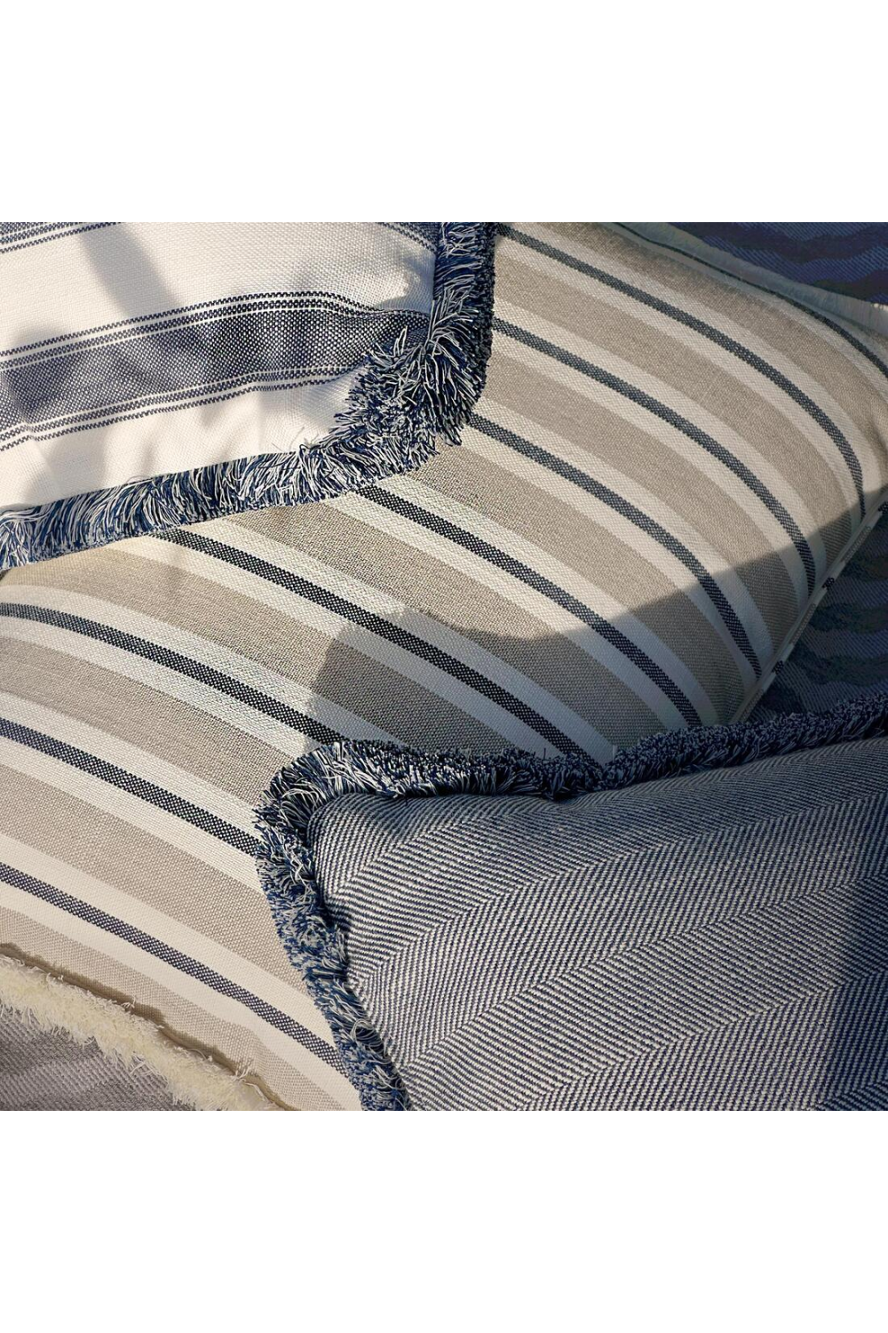 Herringbone Weave Outdoor Cushion | Andrew Martin Riviera | Oroa.com