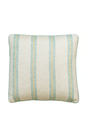 Wavy Stripes Linen Cushion | Andrew Martin Rhubarb | Oroa.com