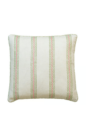 Wavy Stripes Linen Cushion | Andrew Martin Rhubarb | Oroa.com