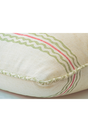 Wavy Stripes Linen Cushion | Andrew Martin Rhubarb | Oroa.com