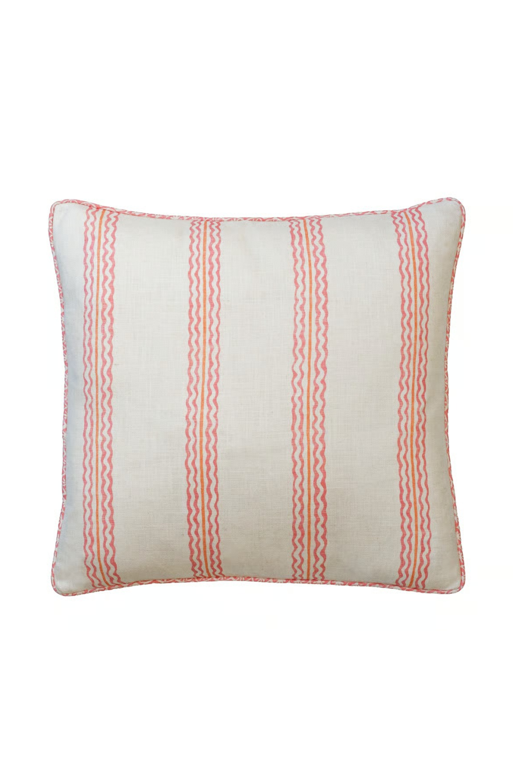 Wavy Stripes Linen Cushion | Andrew Martin Rhubarb | Oroa.com