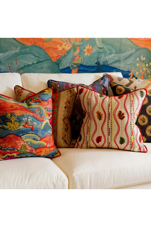   Floral Medallion Woven Cushion | Oroa.com