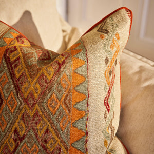   Orange Patterned Square Cushion | Oroa.com