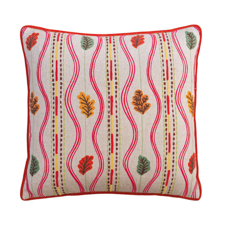 Embroidered Oak Leaves Cushion | Andrew Martin Falling Leaves | Oroa.com