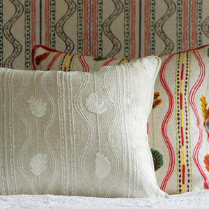   Embroidered Oak Leaves Cushion | Oroa.com