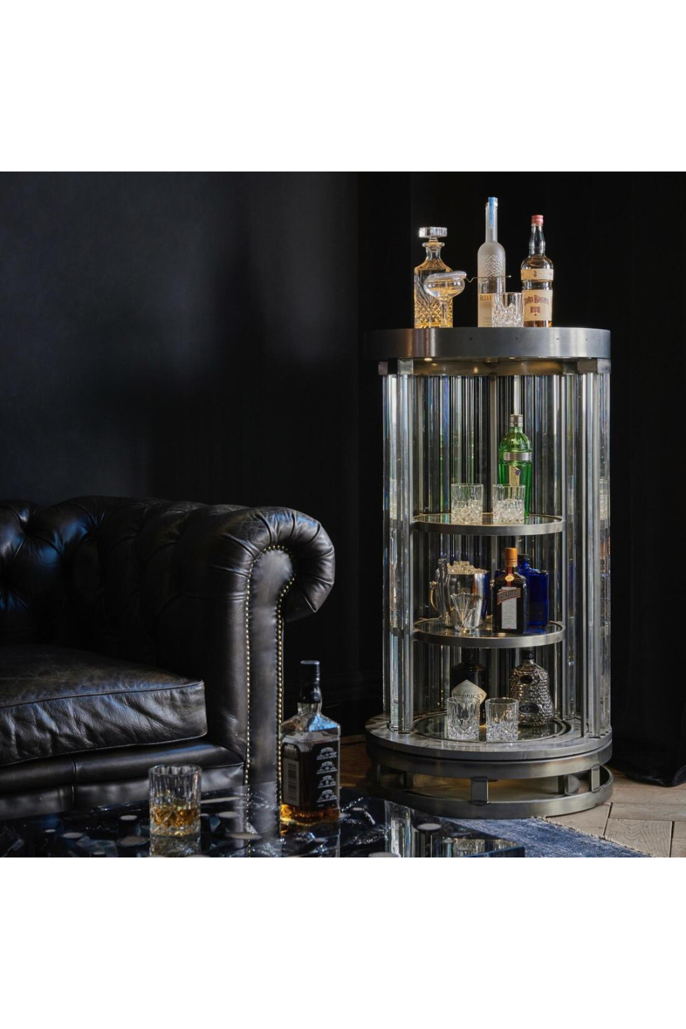 Cylindrical Glass Wine Cabinet | Andrew Martin Rex | Oroa.com