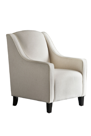 Cream Upholstered Curved Armchair | Andrew Martin Finbar | Oroa.com