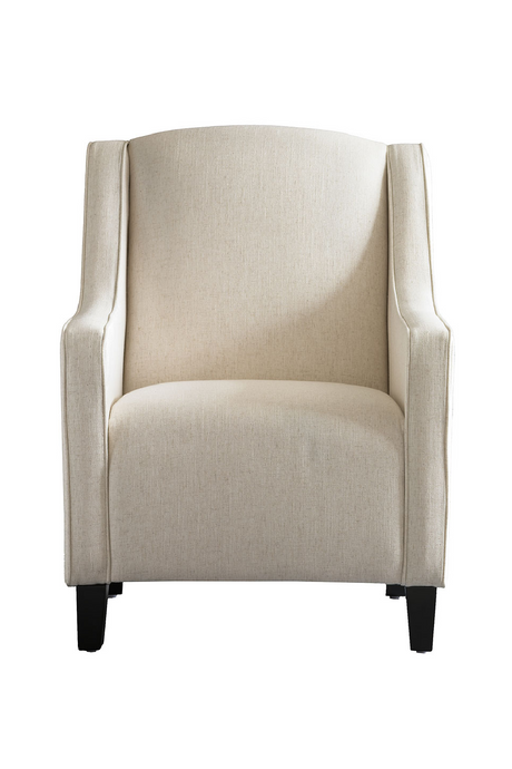 Cream Upholstered Curved Armchair | Andrew Martin Finbar | Oroa.com