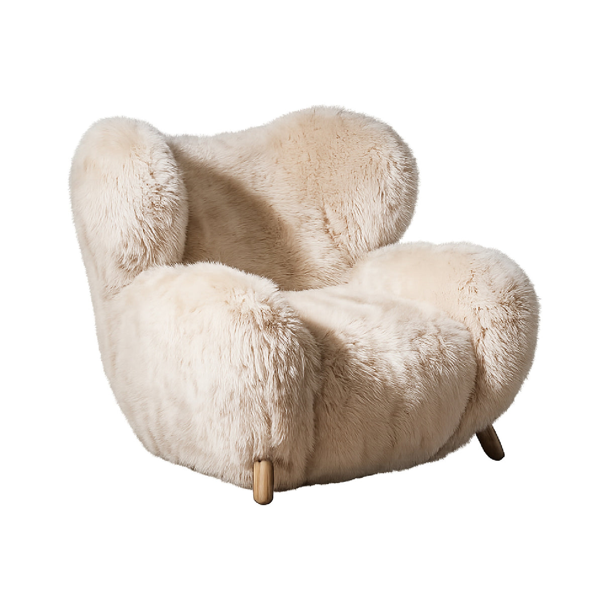   Beige Sheepskin Lounge Armchair | Oroa.com