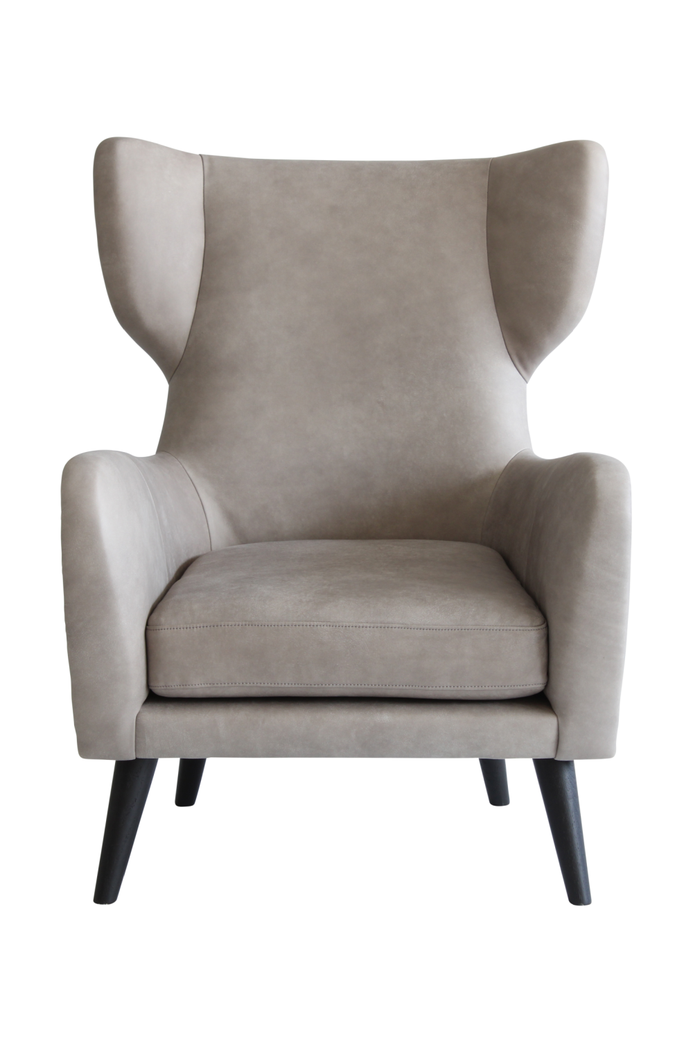 Gray Leather Winged Lounge Chair | Andrew Martin Felix | Oroa.com