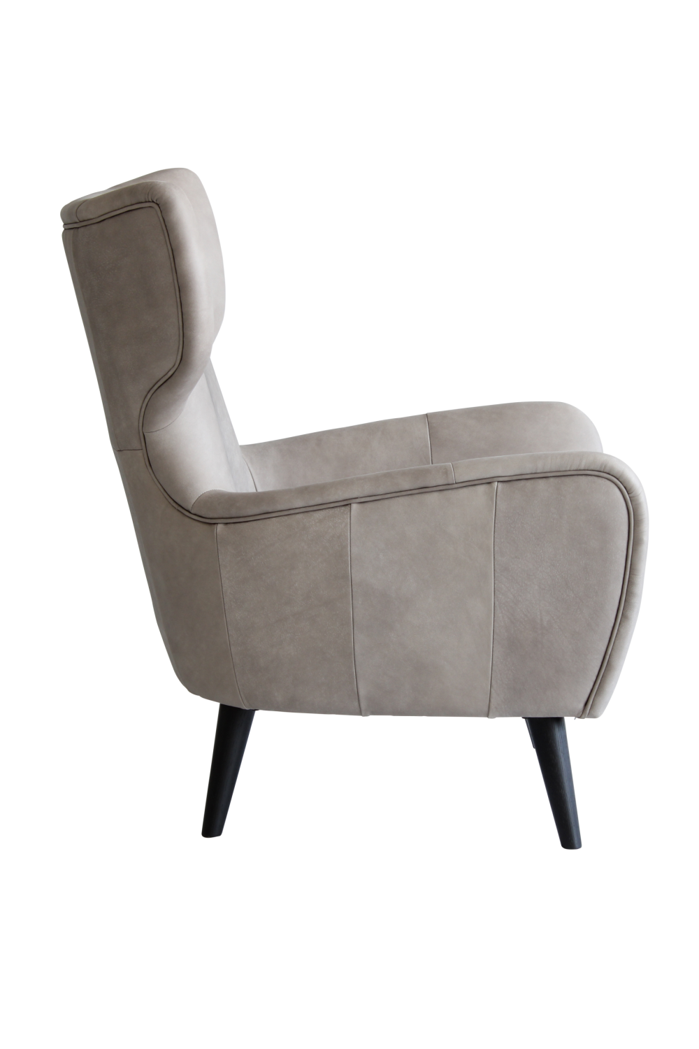 Gray Leather Winged Lounge Chair | Andrew Martin Felix | Oroa.com