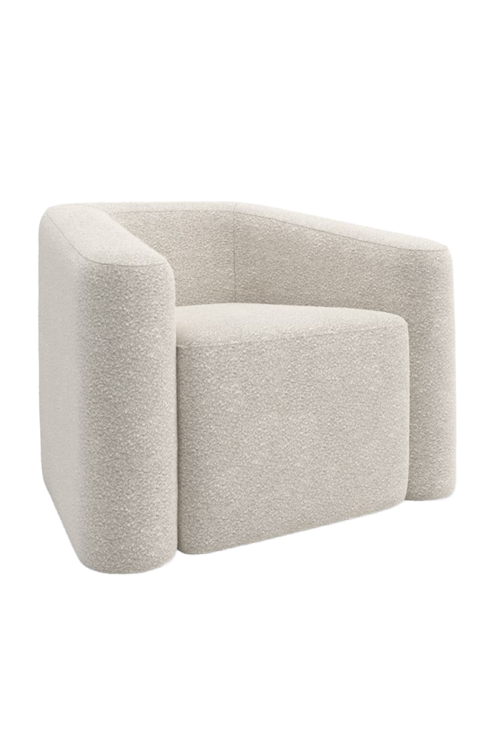 White Boucle Lounge Chair | Andrew Martin Faye | Oroa.com