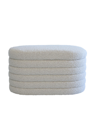 Cream Bouclé Oval Ottoman | Andrew Martin Ofali | Oroa.com