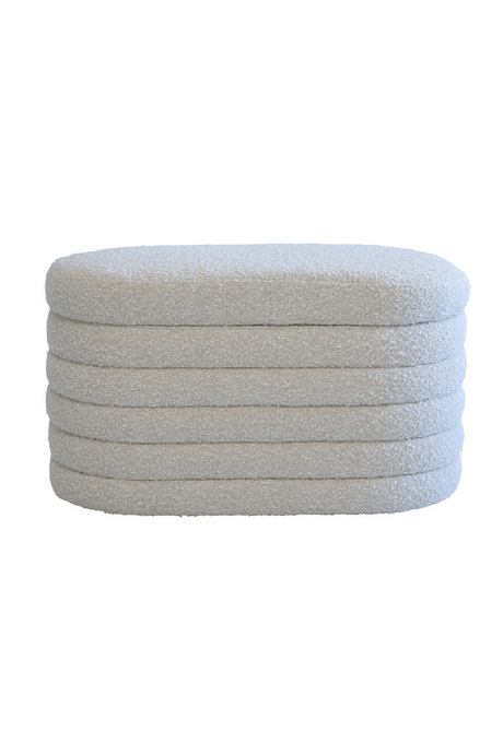 Cream Bouclé Oval Ottoman | Andrew Martin Ofali | Oroa.com