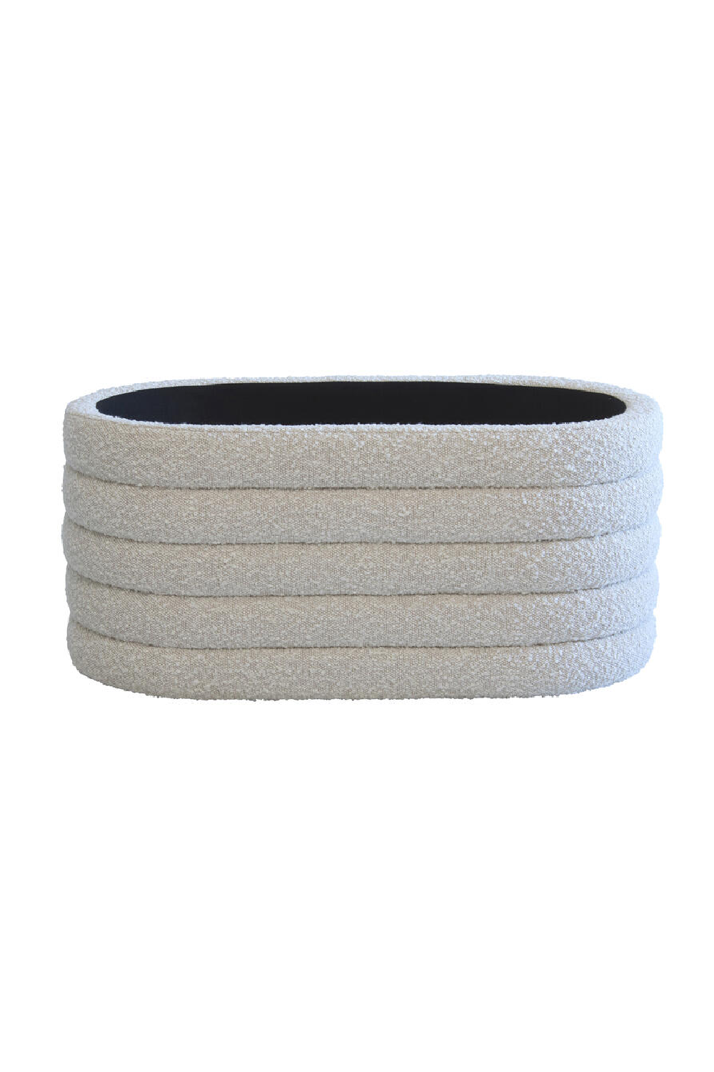 Cream Bouclé Oval Ottoman | Andrew Martin Ofali | Oroa.com