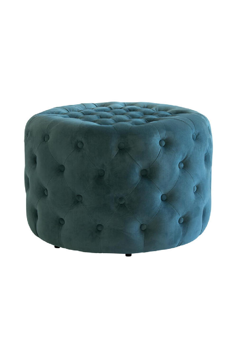 Buttoned Velvet Round Ottoman | Andrew Martin Forte | Oroa.com