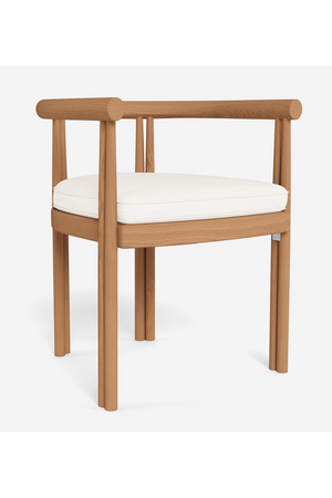 Curved Teak Outdoor Dining Armchair | Andrew Martin Cove | Oroa.com