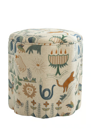 Fabric Upholstered Ottoman | Andrew Martin Daisy | Oroa.com