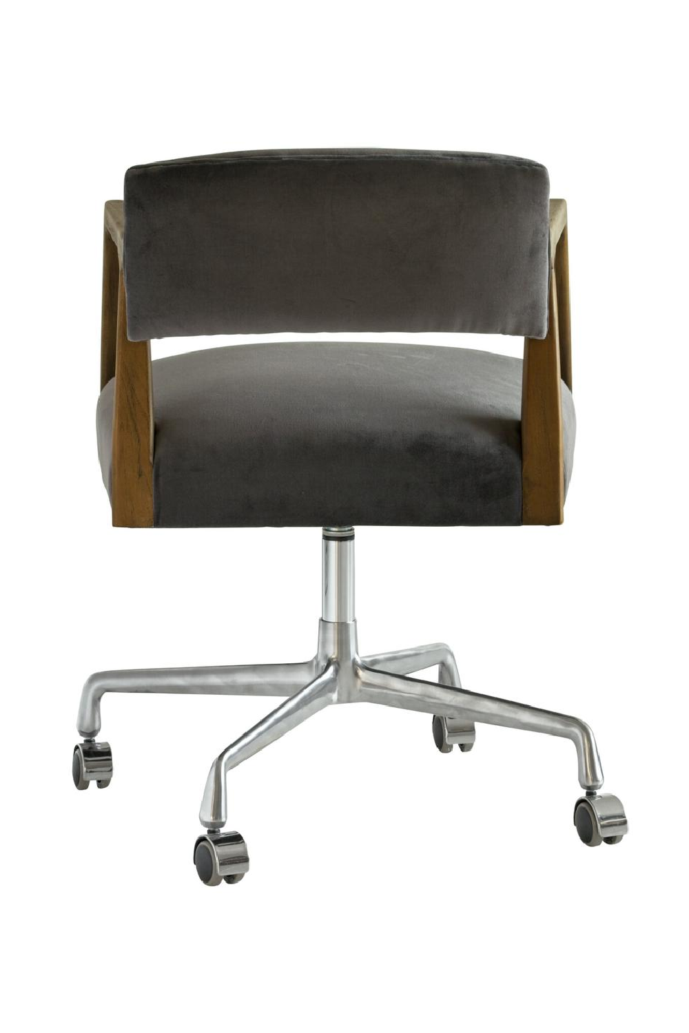 Gray Velvet Swivel Desk Chair | Andrew Martin Theo | Oroa.com