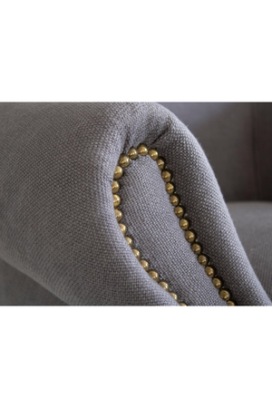 Gray Linen Studded Armchair | Andrew Martin Scholar | Oroa.com