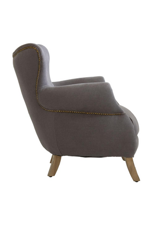 Gray Linen Studded Armchair | Andrew Martin Scholar | Oroa.com
