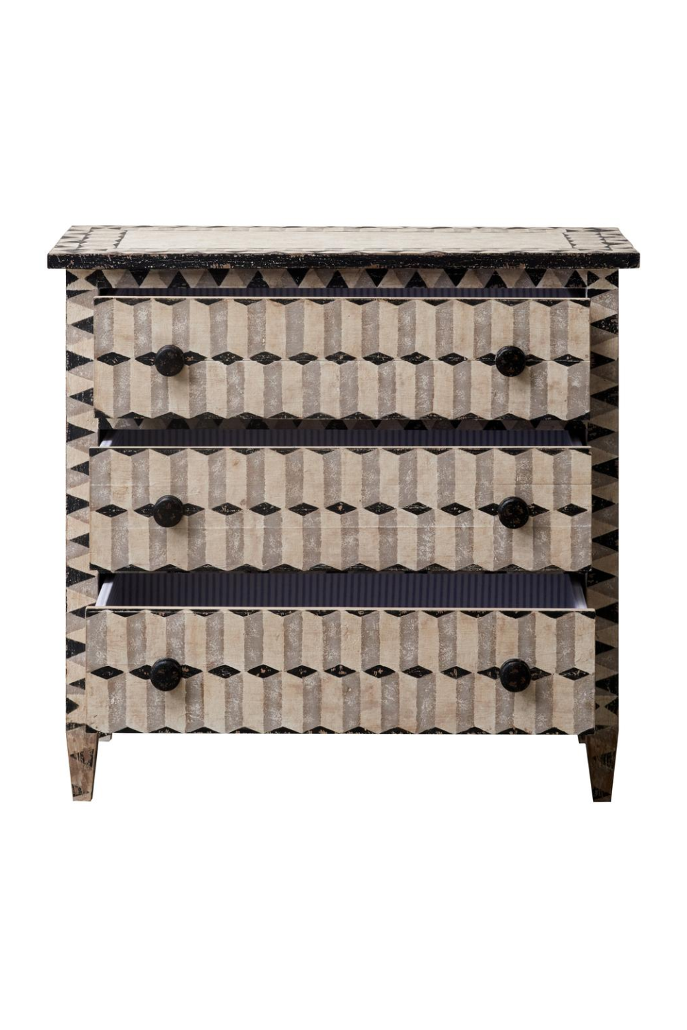 Gray Geometric 3-Drawer Chest | Andrew Martin Donato | Oroa.com
