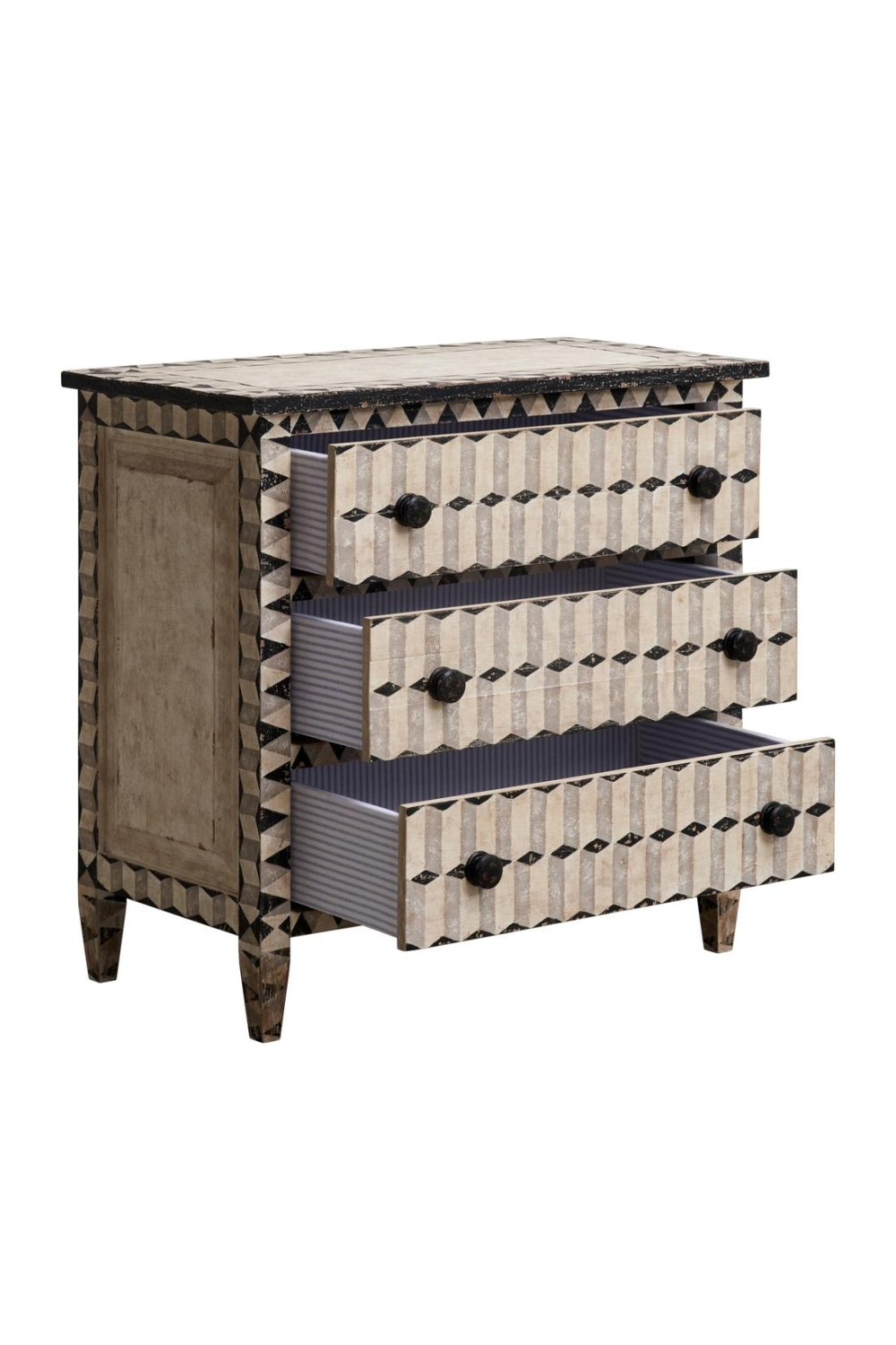Gray Geometric 3-Drawer Chest | Andrew Martin Donato | Oroa.com