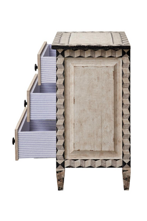 Gray Geometric 3-Drawer Chest | Andrew Martin Donato | Oroa.com