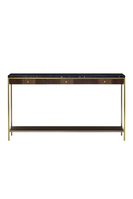 Black Marble 3-Drawer Console Table | Andrew Martin Chester | Oroa.com
