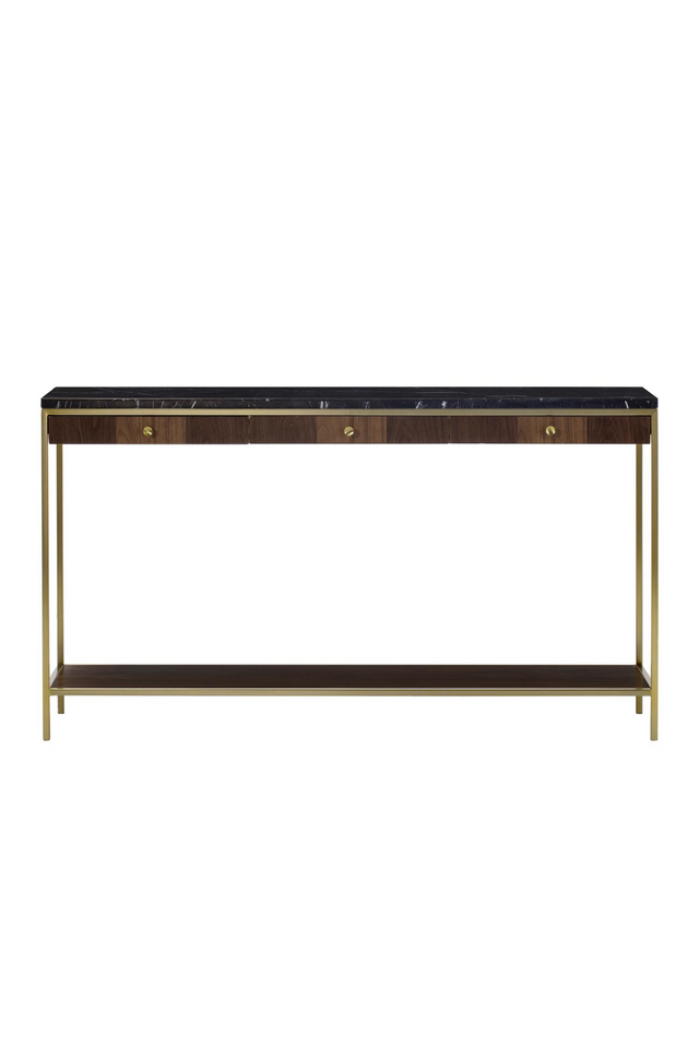 Black Marble 3-Drawer Console Table | Andrew Martin Chester | Oroa.com