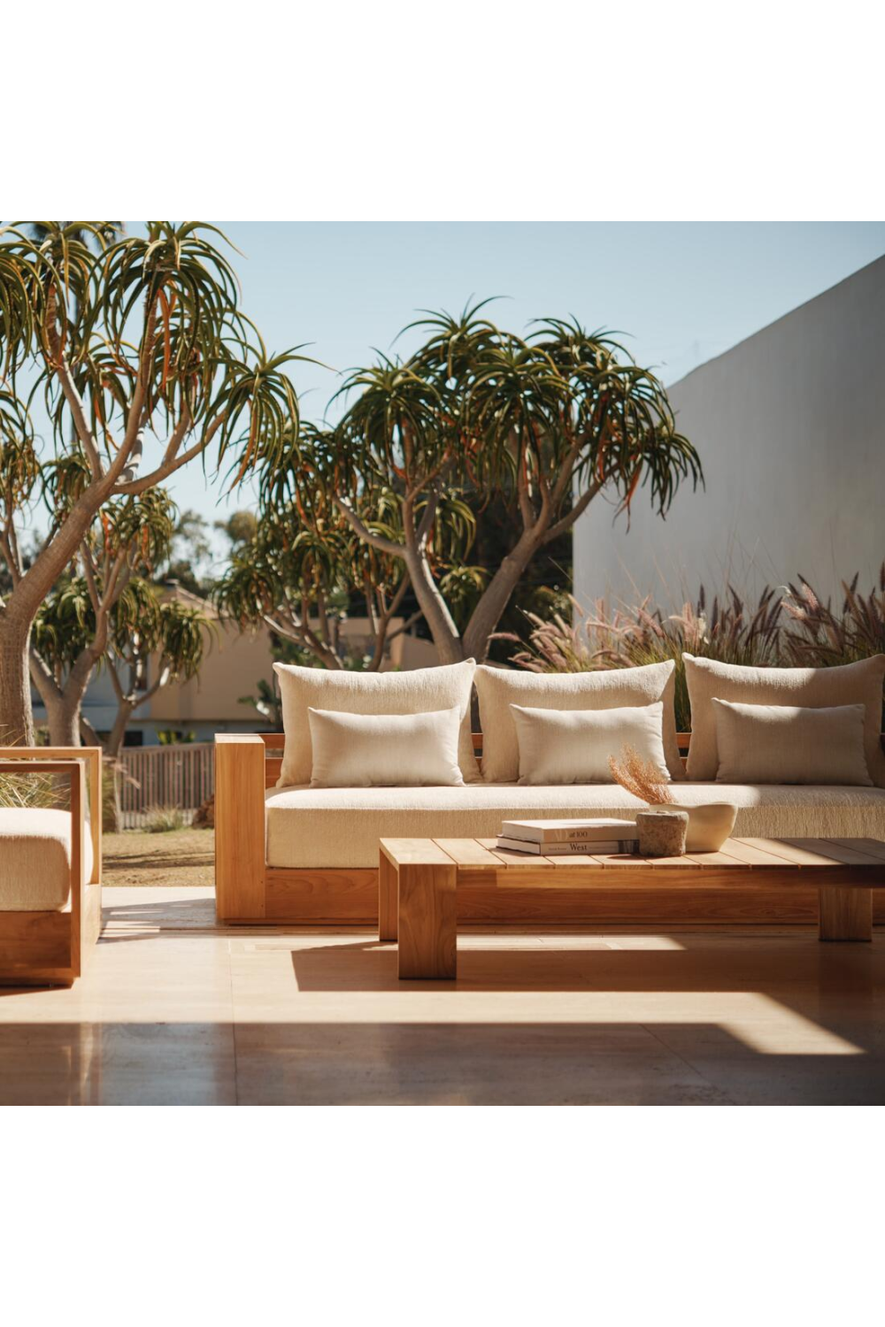 Outdoor Slatted Teak Coffee Table | Andrew Martin Bora | Oroa.com