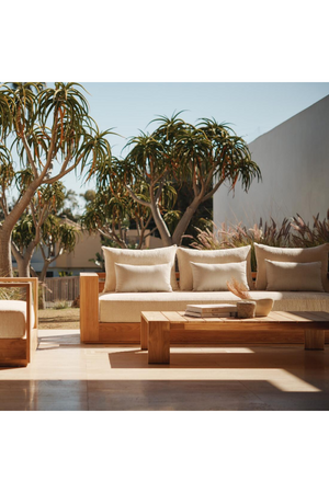 Outdoor Slatted Teak Coffee Table | Andrew Martin Bora | Oroa.com