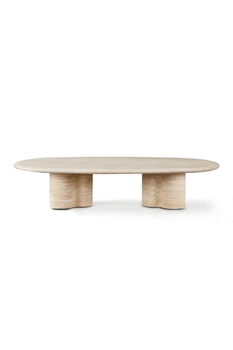 Oval Travertine Outdoor Coffee Table | Andrew Martin Porto | Oroa.com