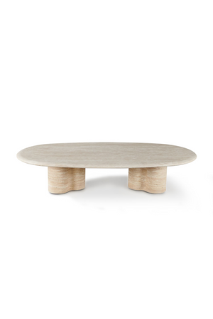 Oval Travertine Outdoor Coffee Table | Andrew Martin Porto | Oroa.com