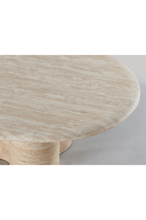 Oval Travertine Outdoor Coffee Table | Andrew Martin Porto | Oroa.com