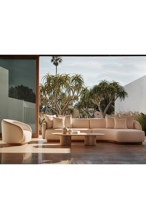 Oval Travertine Outdoor Coffee Table | Andrew Martin Porto | Oroa.com