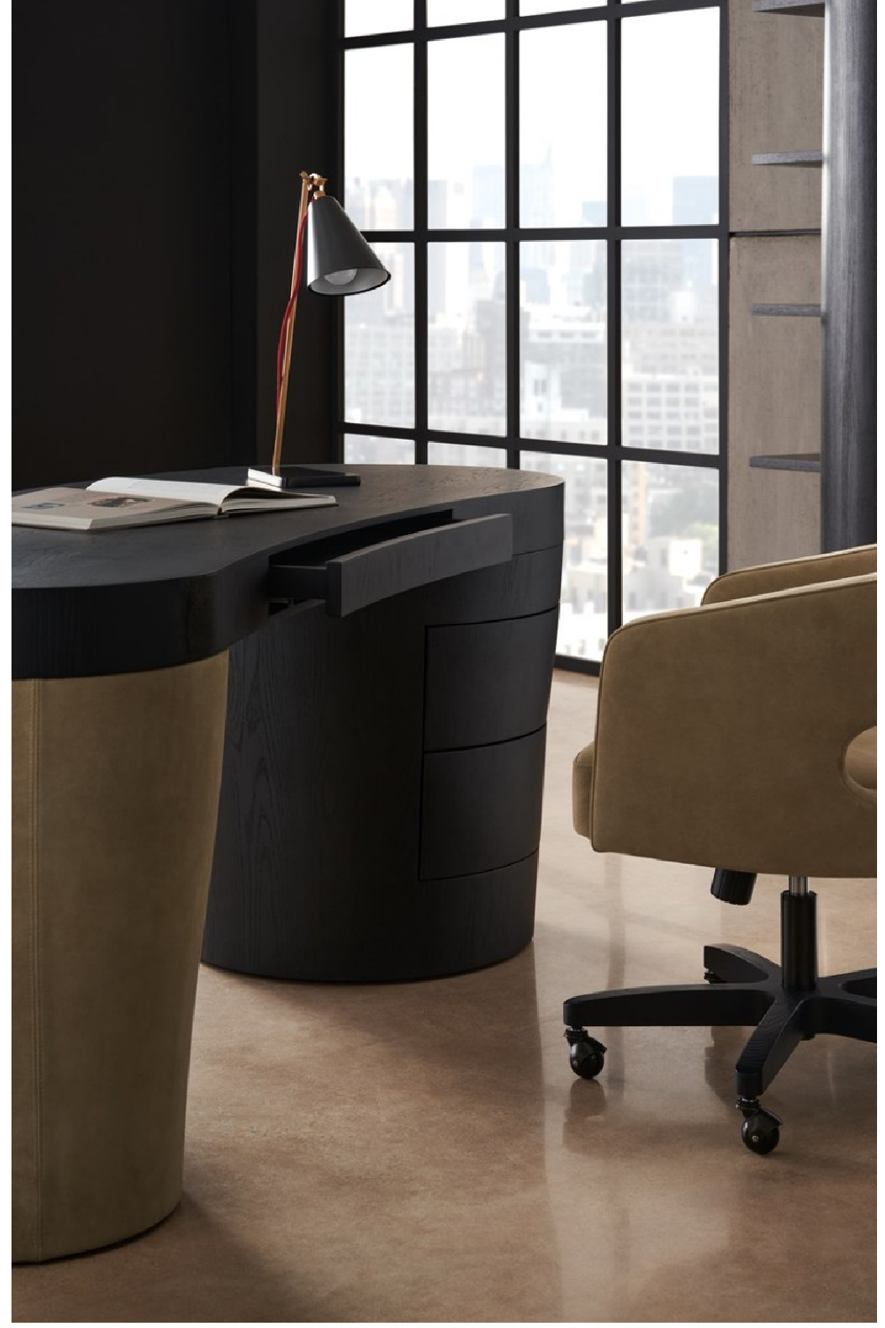 Two-Tone Suede Desk | Andrew Martin Gus | Oroa.com