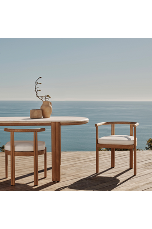 Travertine Outdoor Dining Table | Andrew Martin Cove | Oroa.com