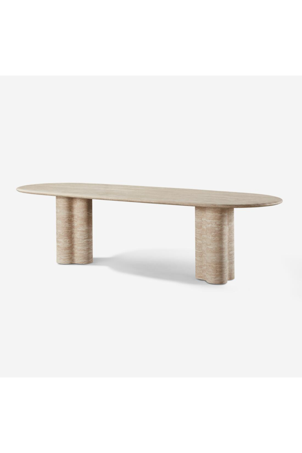 Oval Travertine Outdoor Dining Table | Andrew Martin Porto | Oroa.com