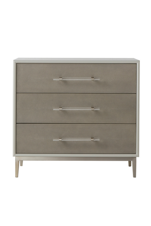 Gray Shagreen Three Drawer Nightstand | Andrew Martin Alice | OROA.com