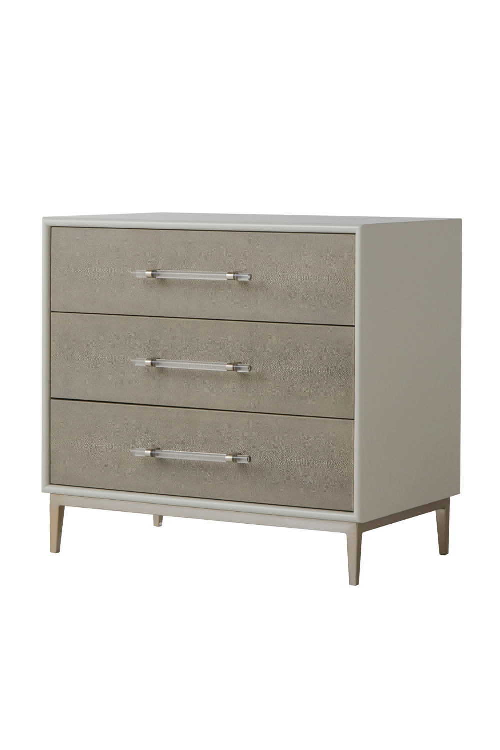 Gray Shagreen Three Drawer Nightstand | Andrew Martin Alice | OROA.com