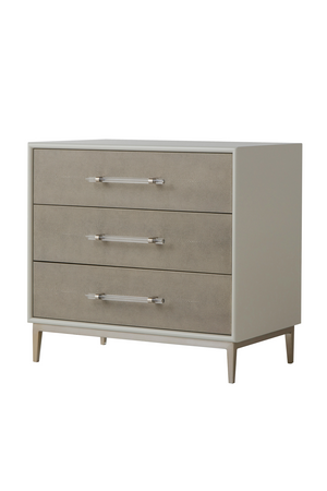 Gray Shagreen Three Drawer Nightstand | Andrew Martin Alice | OROA.com