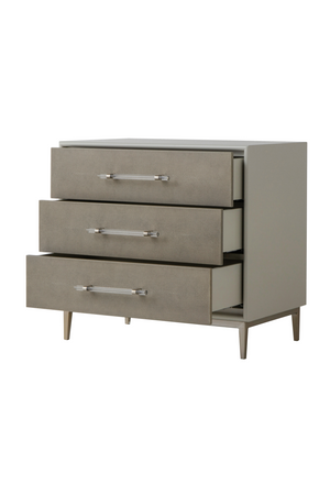 Gray Shagreen Three Drawer Nightstand | Andrew Martin Alice | OROA.com