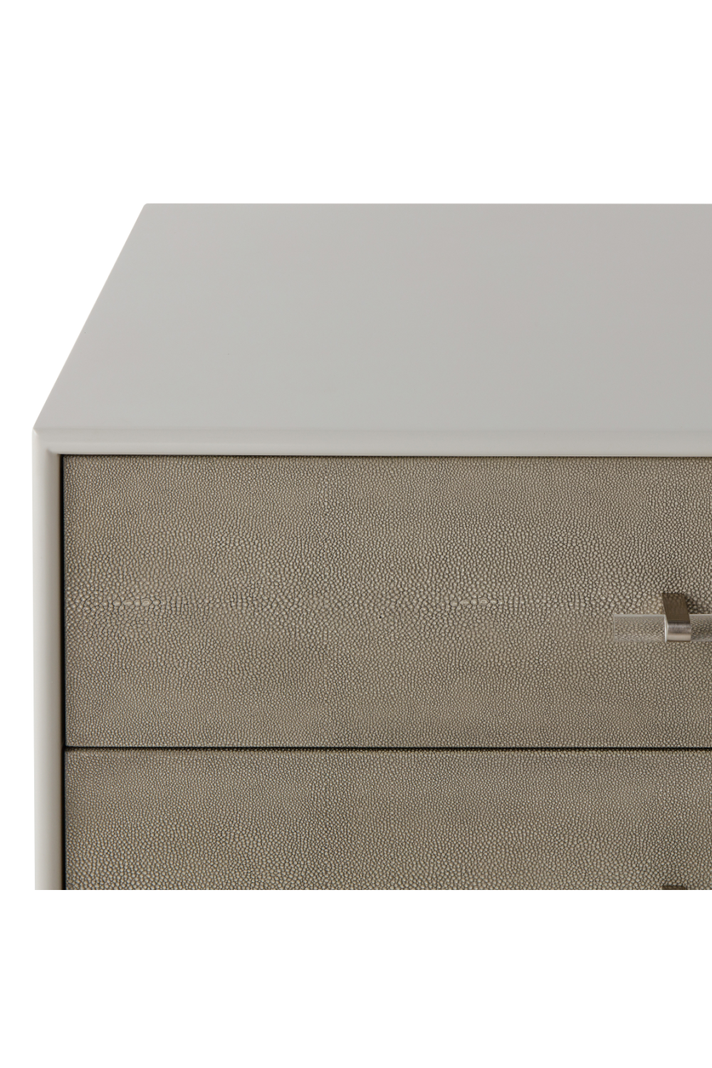 Gray Shagreen Three Drawer Nightstand | Andrew Martin Alice | OROA.com