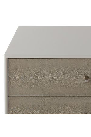 Gray Shagreen Three Drawer Nightstand | Andrew Martin Alice | OROA.com