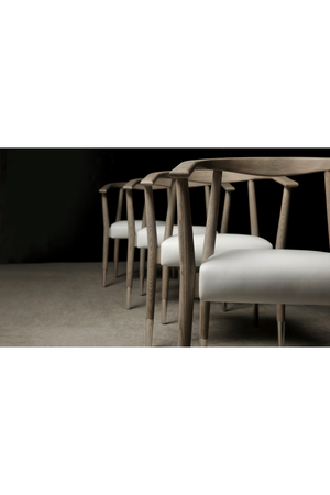 White Leather Upholstered Skandi Dining Chair | Andrew Martin Soho | Oroa.com