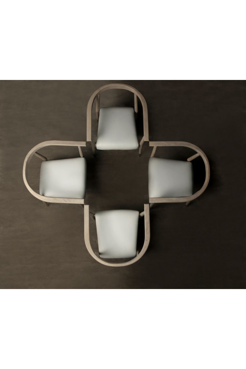 White Leather Upholstered Skandi Dining Chair | Andrew Martin Soho | Oroa.com